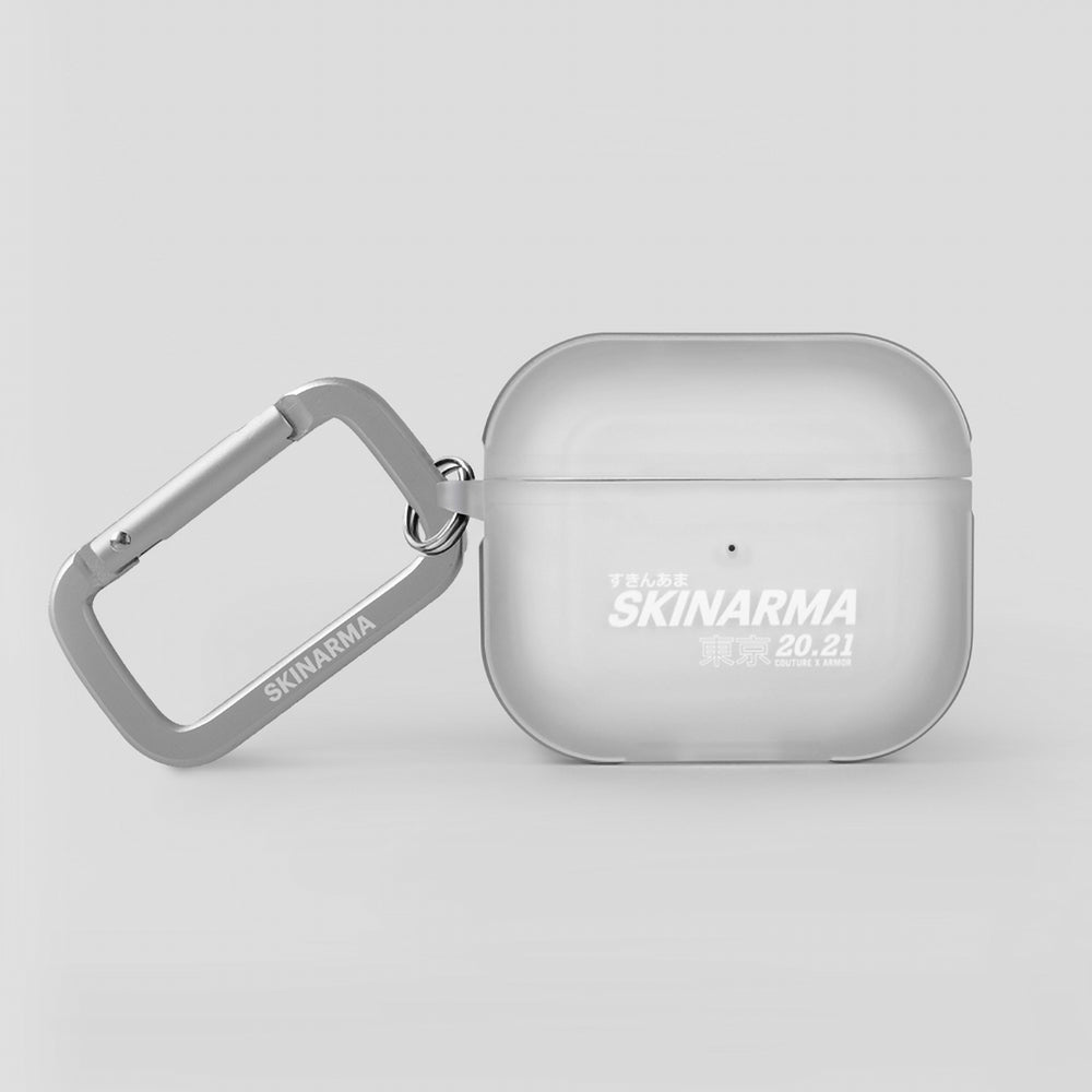 Apple Airpods 3. Nesil Kılıf SkinArma Transparan Mat Tasarım Kinzoku Kılıf Beyaz