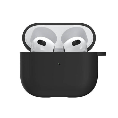 Apple Airpods 3. Nesil Kılıf Yumuşak Dokunuşlu Likit Silikon Tasarımlı Lisanslı Switcheasy Skin Kapak Siyah