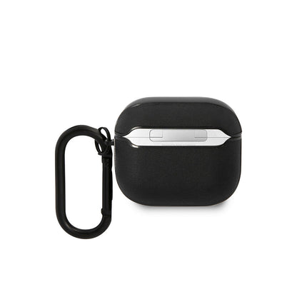 Airpods 3.Nesil Kılıf BMW Orjinal Lisanslı PU Deri Mavi Beyaz Çizgili Metal Logolu Kılıf