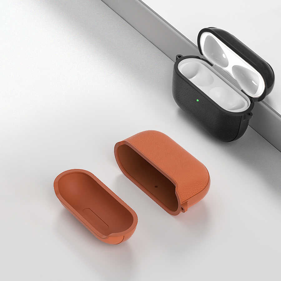 Apple Airpods 3.Nesil Kılıf Wiwu Calfskin Kılıf Lacivert