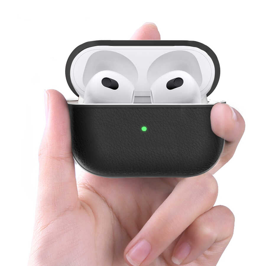 Apple Airpods 3.Nesil Kılıf Wiwu Calfskin Kılıf Kahverengi