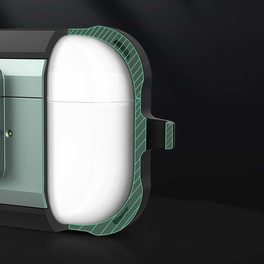 Apple Airpods 3.Nesil Kılıf Wiwu Mecha Kılıf Siyah