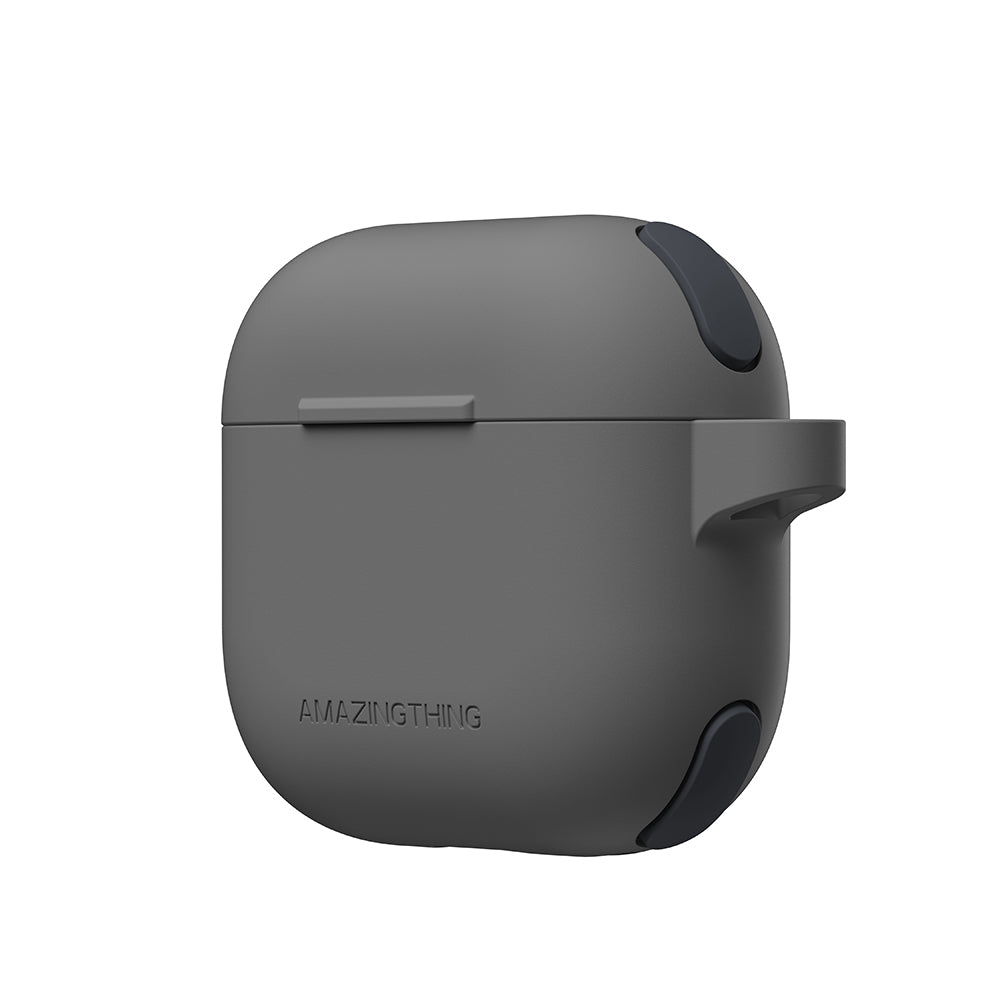 Apple Airpods 4 Amazingthing Airbag Köşe Tasarımlı Omni Serisi Silikon Kapak Siyah