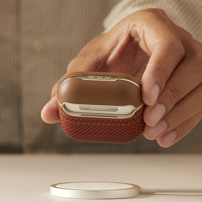 Airpods 4 Kılıf Aramid Fiber Pitaka Tactile Woven Sunset-Moonrise Serisi Kılıf