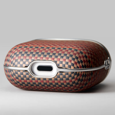 Apple Airpods 4 Kılıf Aramid Fiber Pitaka Tactile Woven Sunset-Moonrise Serisi Sunset Kapak Kahverengi