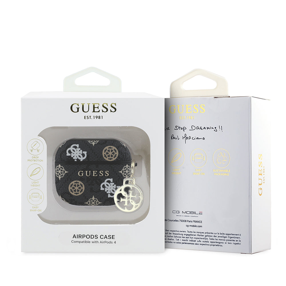 Airpods 4 Kılıf Guess Orjinal Lisanslı 4G Desenli Yazı Logolu Peony Kılıf