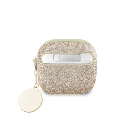 Airpods 4 Kılıf Guess Orjinal Lisanslı Glitter Elmas Kalp Süs Zincirli Kılıf