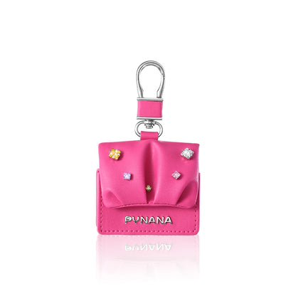 Airpods 4 Kılıf PU Deri Çanta Tasarımlı Taşlı Pynana Sugar Cube Serisi Kılıf