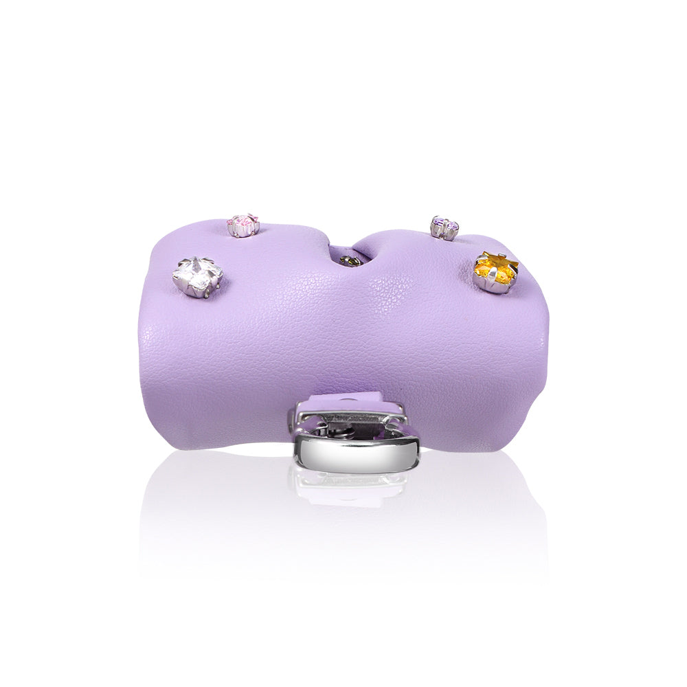 Airpods 4 Kılıf PU Deri Çanta Tasarımlı Taşlı Pynana Sugar Cube Serisi Kılıf