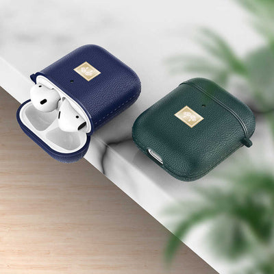 Apple Airpods Kılıf Deri Görünümlü Askı Aparatlı Wlons Kılıf Koyu Yeşil