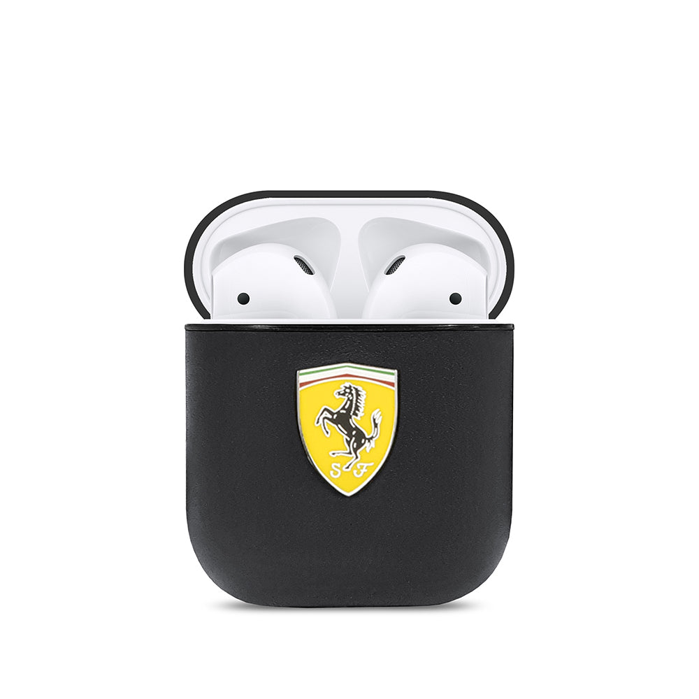 Airpods Kılıf Ferrari Orjinal Lisanslı PU Deri Metal Logolu SF Arka Yüzey Yazılı Kılıf