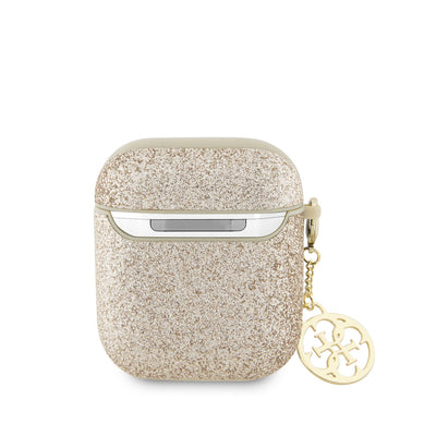 Apple Airpods Kılıf GUESS Glitter 4G Charm Kapak Siyah