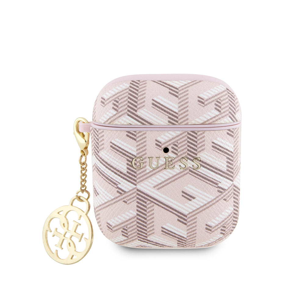 Airpods Kılıf Guess Orjinal Lisanslı G Cube Desenli 4G Süs Zincirli Kılıf