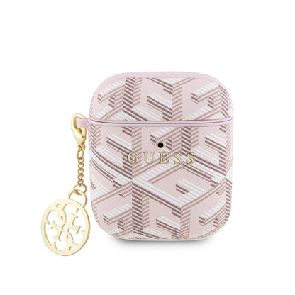 Airpods Kılıf Guess Orjinal Lisanslı G Cube Desenli 4G Süs Zincirli Kılıf