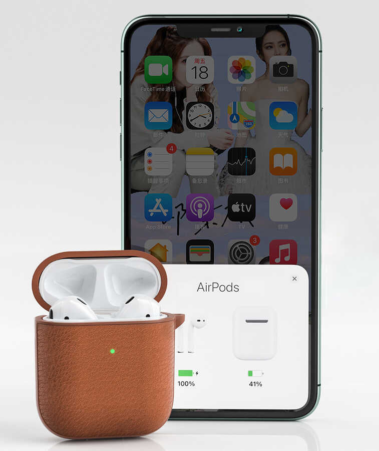 Apple Airpods Kılıf Wiwu Calfskin Kılıf