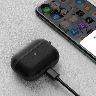 Apple Airpods Kılıf Wiwu Calfskin Kılıf Lacivert