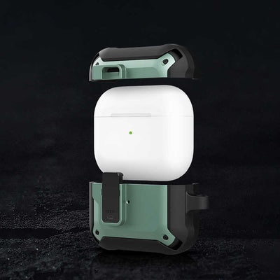 Apple Airpods Kılıf Wiwu Mecha Kılıf Siyah-Yeşil