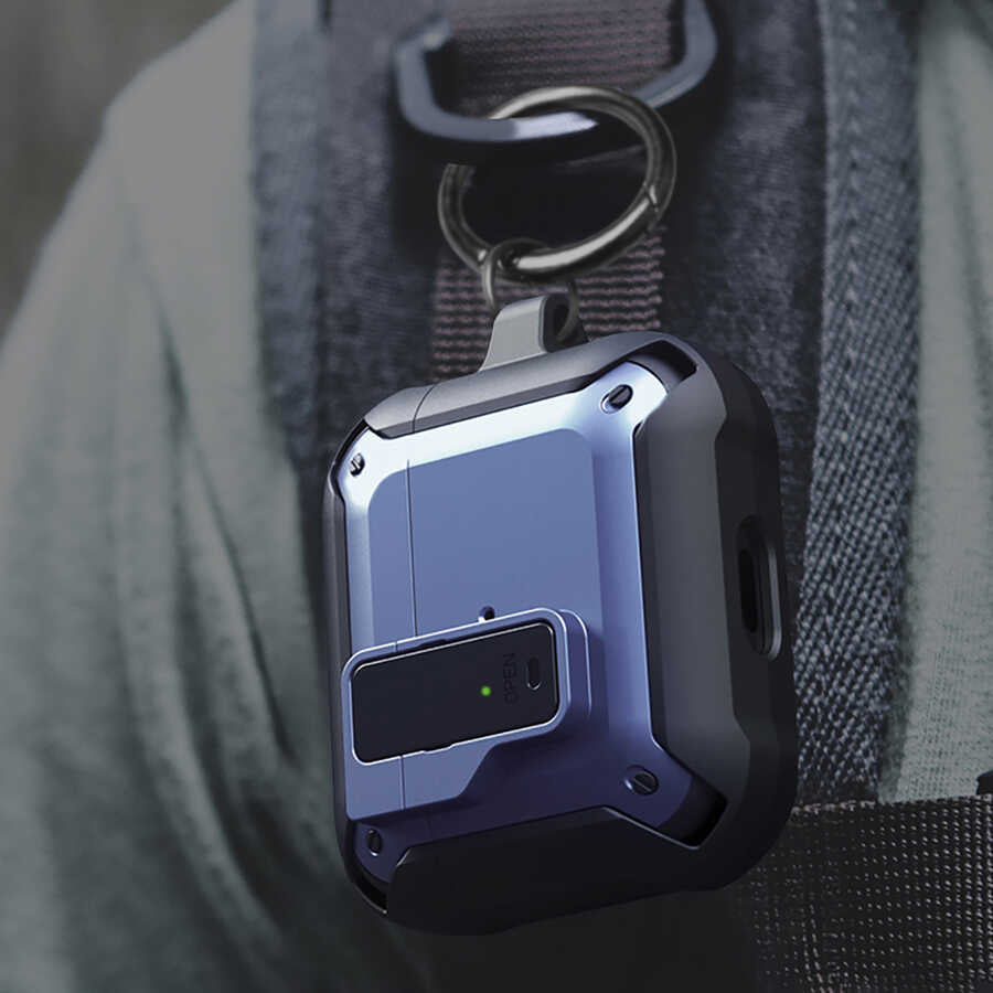 Apple Airpods Kılıf Wiwu Mecha Kılıf Siyah-Yeşil