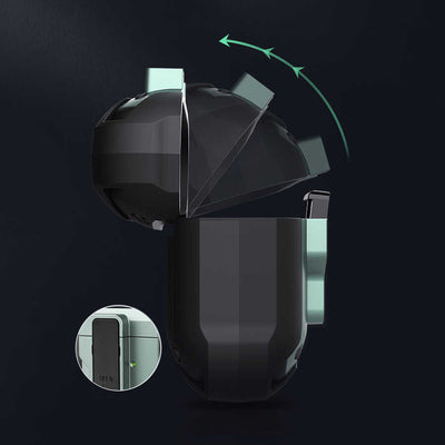 Apple Airpods Kılıf Wiwu Mecha Kılıf Siyah-Yeşil