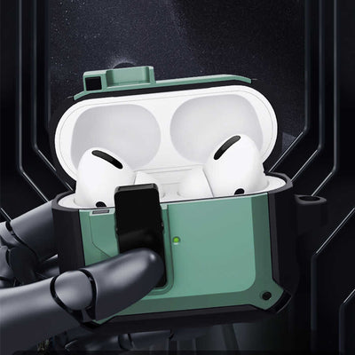 Apple Airpods Kılıf Wiwu Mecha Kılıf Siyah-Yeşil