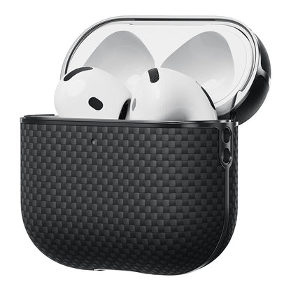 Airpods Pro 2 Kılıf 1500D Aramid Fiber Pitaka Ultra-Slim Classic Serisi Black-Grey Twill Kılıf