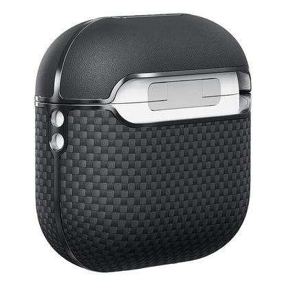 Airpods Pro 2 Kılıf 1500D Aramid Fiber Pitaka Ultra-Slim Classic Serisi Black-Grey Twill Kılıf