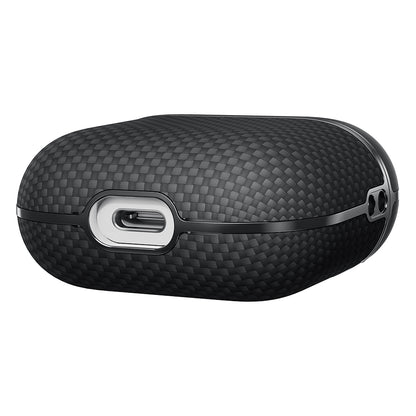 Airpods Pro 2 Kılıf 1500D Aramid Fiber Pitaka Ultra-Slim Classic Serisi Black-Grey Twill Kılıf