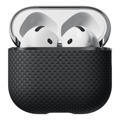 Airpods Pro 2 Kılıf 1500D Aramid Fiber Pitaka Ultra-Slim Classic Serisi Black-Grey Twill Kılıf