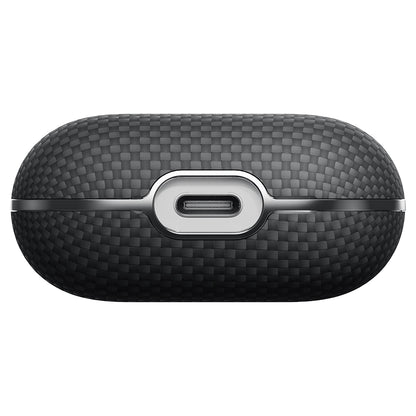 Airpods Pro 2 Kılıf 1500D Aramid Fiber Pitaka Ultra-Slim Classic Serisi Black-Grey Twill Kılıf