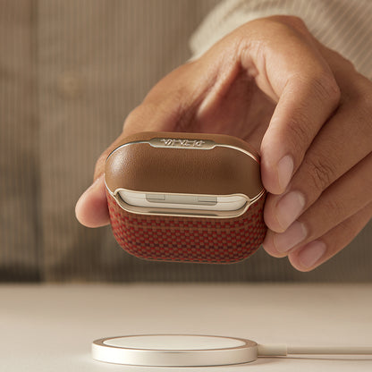 Airpods Pro 2 Kılıf Aramid Fiber Pitaka Tactile Woven Sunset-Moonrise Serisi Kılıf