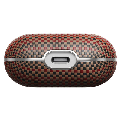 Apple Airpods Pro 2 Kılıf Aramid Fiber Pitaka Tactile Woven Sunset-Moonrise Serisi Sunset Kapak Kahverengi