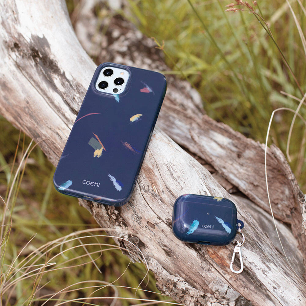 Apple Airpods Pro Kılıf Fırça Boya Desenli Coehl Reverie Kapak Gri