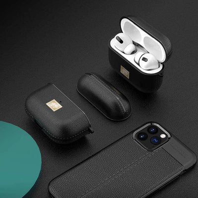 Apple Airpods Pro 2 Kılıf Deri Görünümlü Askı Aparatlı Wlons Kılıf Koyu Yeşil