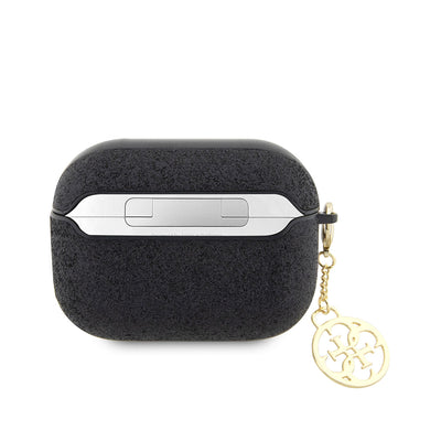 Apple Airpods Pro 2 Kılıf GUESS Glitter 4G Charm Kapak Siyah