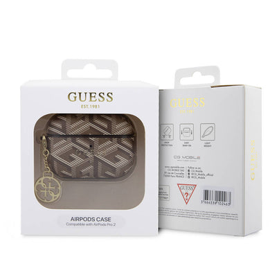 Apple Airpods Pro 2 Kılıf Guess Orjinal Lisanslı G Cube Desenli 4G Süs Zincirli Kapak Pembe