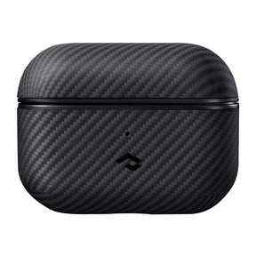 Apple Airpods Pro 2 Kılıf Magsafe Şarj Özellikli 600D Aramid Fiber Pitaka Classic Serisi Black-Grey Twill Kılıf