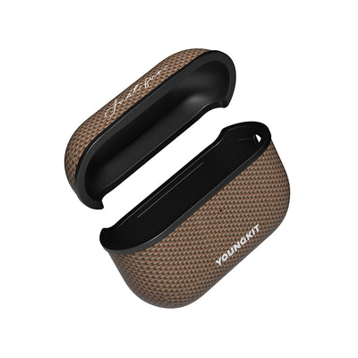Apple Airpods Pro 2 Kılıf M-safe Şarj Özellikli Aramid Fiber Youngkit 1500D Kevlar Extreme Wing Serisi Kapak Gold