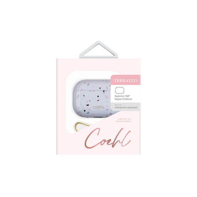 Apple Airpods Pro 2 Kılıf Mozaik Desenli Coehl Terrazzo Kapak Gri