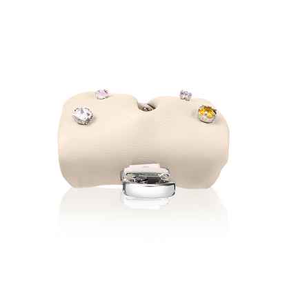 Airpods Pro 2 Kılıf PU Deri Çanta Tasarımlı Taşlı Pynana Sugar Cube Serisi Kılıf