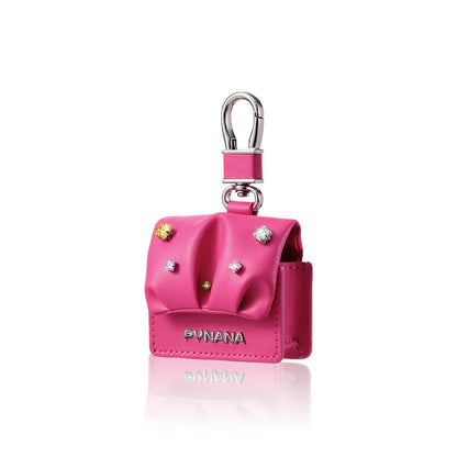 Airpods Pro 2 Kılıf PU Deri Çanta Tasarımlı Taşlı Pynana Sugar Cube Serisi Kılıf