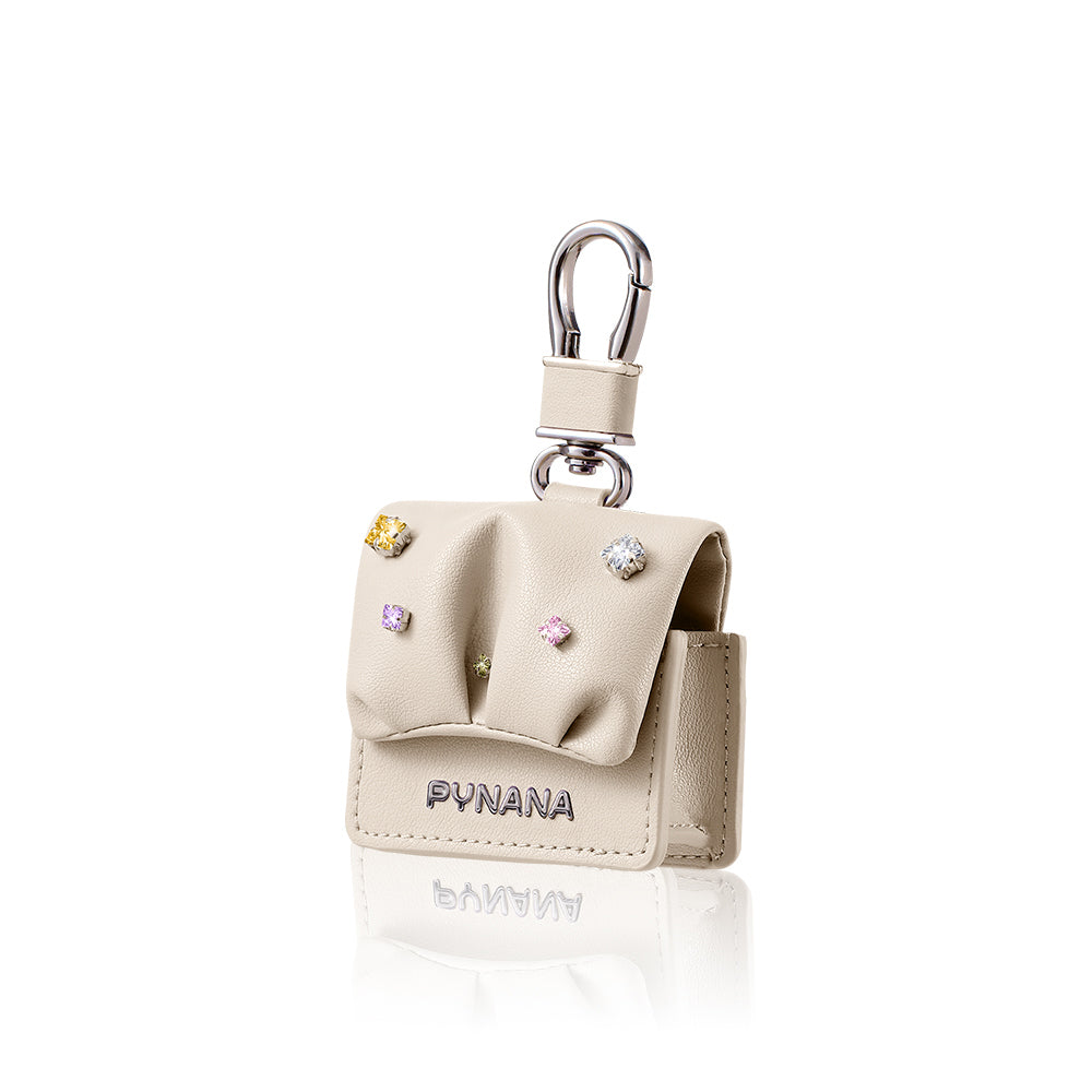 Airpods Pro 2 Kılıf PU Deri Çanta Tasarımlı Taşlı Pynana Sugar Cube Serisi Kılıf