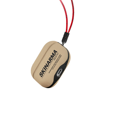 Apple Airpods Pro 2 Kılıf SkinArma PU Deri Tasarım Spunk Kılıf Krem
