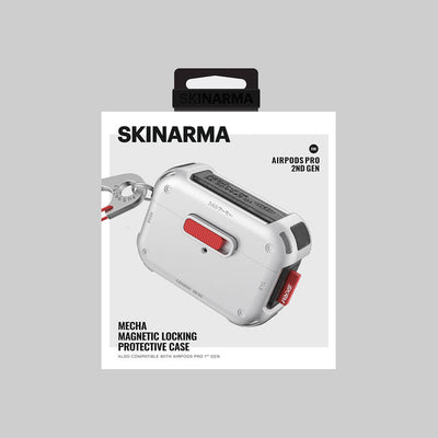 Apple AirPods Pro 2 Kılıf SkinArma Magnetik Kilitli Airbagli Tasarım Mecha Kılıf Füme