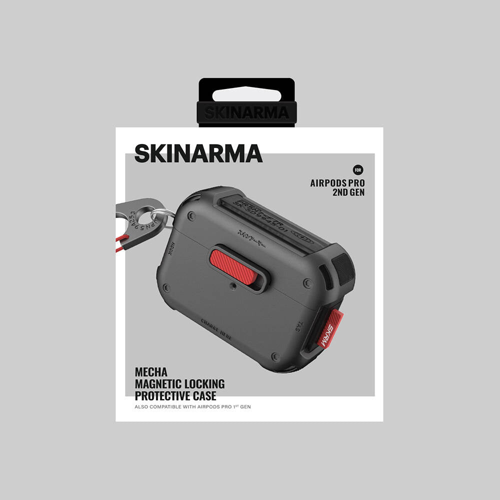 AirPods Pro 2 Kılıf SkinArma Magnetik Kilitli Airbagli Tasarım Mecha Kılıf