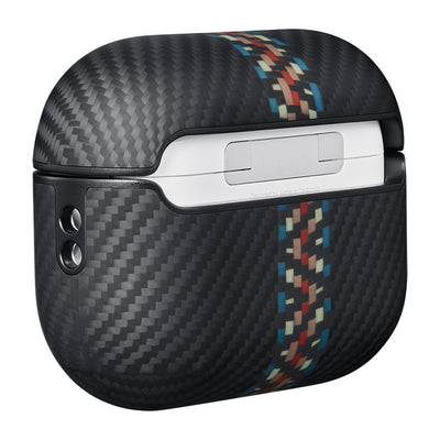 Apple Airpods Pro Kılıf Magsafe Şarj Özellikli 600D Aramid Fiber Pitaka Orchestra Serisi Rhapsody Kılıf Siyah-Mavi