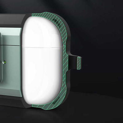 Apple Airpods Pro Kılıf Wiwu Mecha Kılıf Siyah-Yeşil