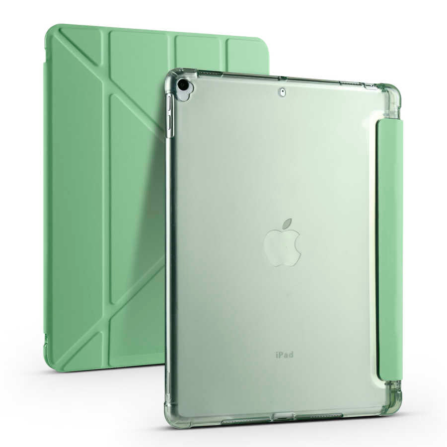 Apple iPad 10.2 2021 (9.Nesil) Kılıf Zore Tri Folding Kalem Bölmeli Standlı Kılıf