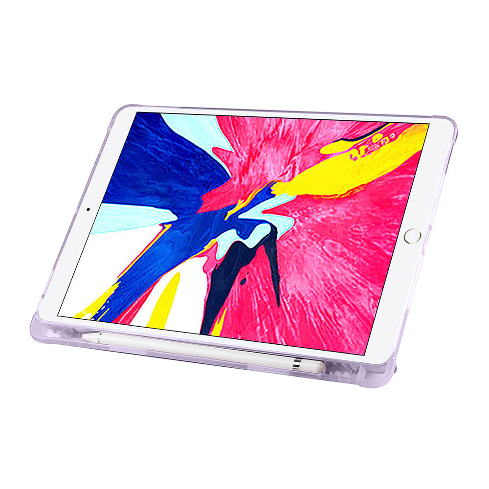 Apple iPad 10.2 2021 (9.Nesil) Kılıf Zore Tri Folding Kalem Bölmeli Standlı Kılıf Açık Yeşil