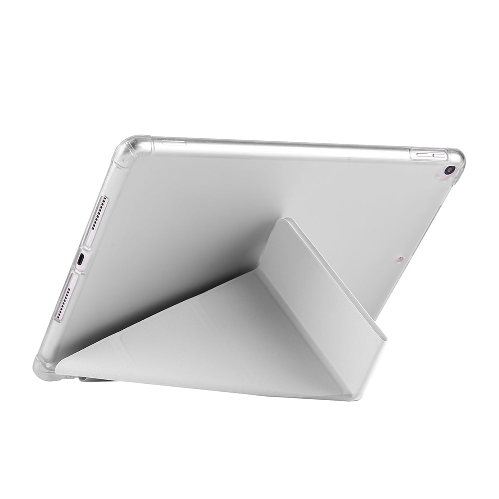Apple iPad 10.2 2021 (9.Nesil) Kılıf Zore Tri Folding Kalem Bölmeli Standlı Kılıf Rose Gold