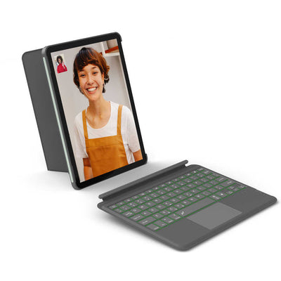 Apple iPad 10.2 2021 (9.Nesil) Wiwu Combo Led Işıklı Magnetik Standlı Klavyeli Kılıf Gri
